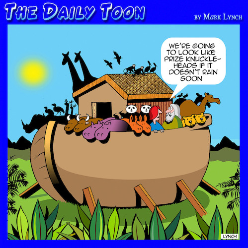 Cartoon: Ark without rain (medium) by toons tagged noah,ark,drought,noah,ark,drought