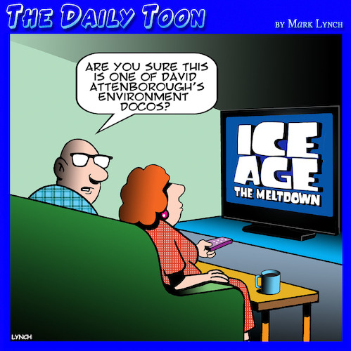 Cartoon: Attenborough documentary (medium) by toons tagged environmental,documentary,david,attenborough,ice,age,environmental,documentary,david,attenborough,ice,age