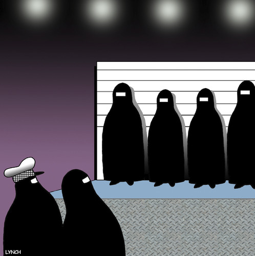 Burqa police lineup