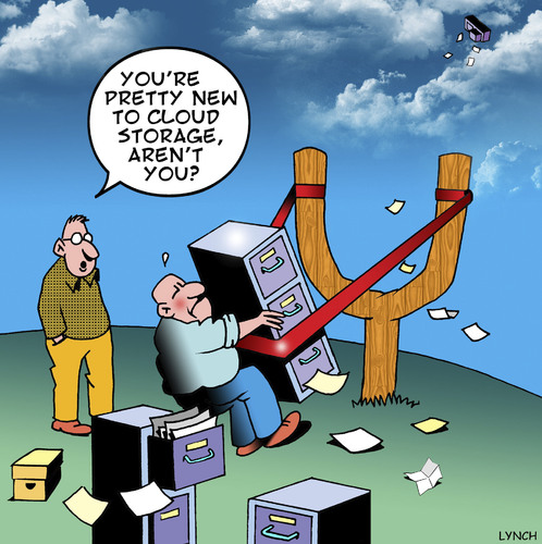 Cloud Storage By Toons Business Cartoon Toonpool