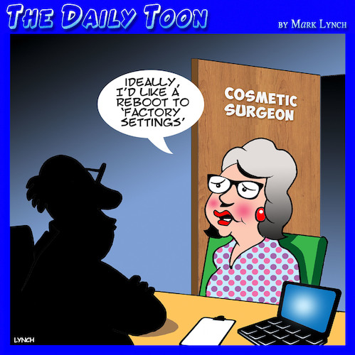 Cartoon: Cosmetic surgery (medium) by toons tagged factory,settings,reboot,plastic,surgery,women,factory,settings,reboot,plastic,surgery,women