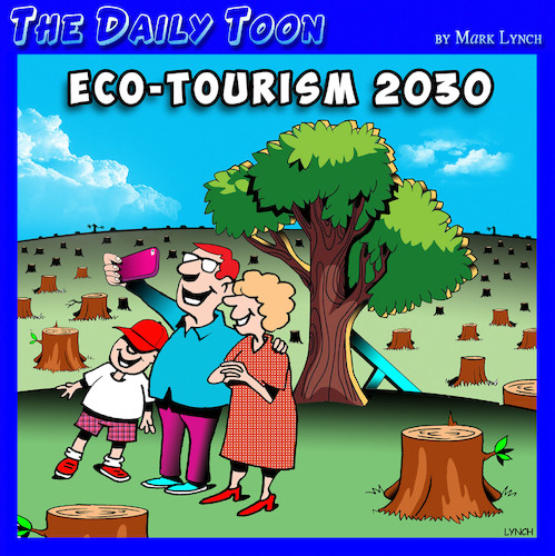 sustainable tourism cartoon