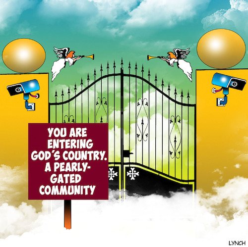 Gated community By toons | Religion Cartoon | TOONPOOL