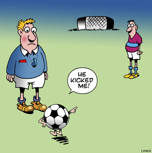 He Kicked Me By Toons Sports Cartoon Toonpool