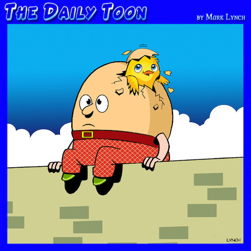 Cartoon: Humpty Dumpty (medium) by toons tagged chicken,hatching,humpty,eggs,chicken,hatching,humpty,eggs