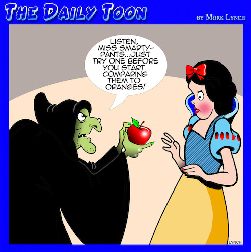 Cartoon: Poison apple (medium) by toons tagged comparing,apples,to,oranges,wicked,witch,snow,white,comparing,apples,to,oranges,wicked,witch,snow,white