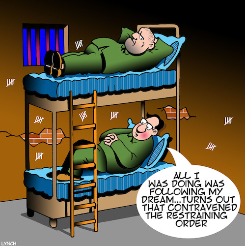 Cartoon: Restraining order (medium) by toons tagged prisoners,jail,crime,restraining,order,of,passion,prison,sentence,inmates,prisoners,jail,crime,restraining,order,of,passion,prison,sentence,inmates