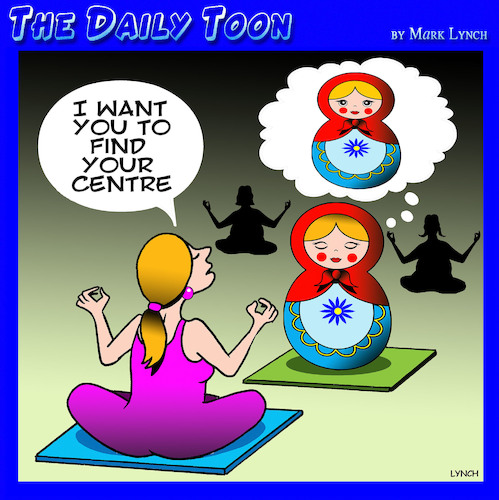 Cartoon: Russian dolls (medium) by toons tagged yoga,inner,peace,russian,doll,yoga,inner,peace,russian,doll