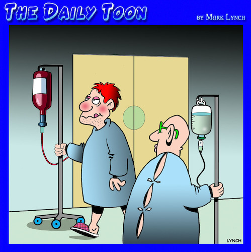 Cartoon: Saline drip (medium) by toons tagged wine,lover,hospitals,saline,drip,wine,lover,hospitals,saline,drip