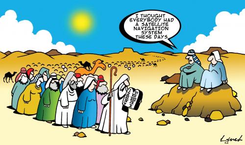 sat nav By toons | Religion Cartoon | TOONPOOL