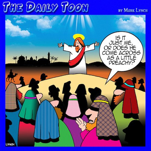 Sermon on the mount By toons | Religion Cartoon | TOONPOOL