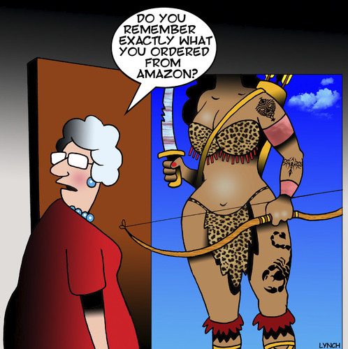 Cartoon: Shopping on Amazon (medium) by toons tagged amazon,shopping,warrior,online,ebay,amazon,shopping,warrior,online,ebay