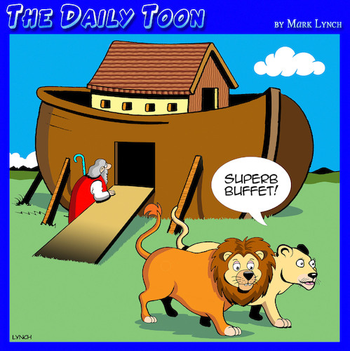 Cartoon: The Ark (medium) by toons tagged noah,carnivores,lions,buffet,noah,carnivores,lions,buffet