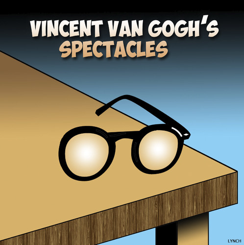 Cartoon: Van Gogh glasses (medium) by toons tagged van,gogh,glasses,eyesight,spectacles,reading,ears,artists,painter,impressionism,van,gogh,glasses,eyesight,spectacles,reading,ears,artists,painter,impressionism