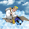 Cartoon: Heavens rubbish (small) by toons tagged garbage angels sweeping under the rug cleaning