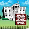 Cartoon: The White House (small) by toons tagged trump fired sacked the white house us politics