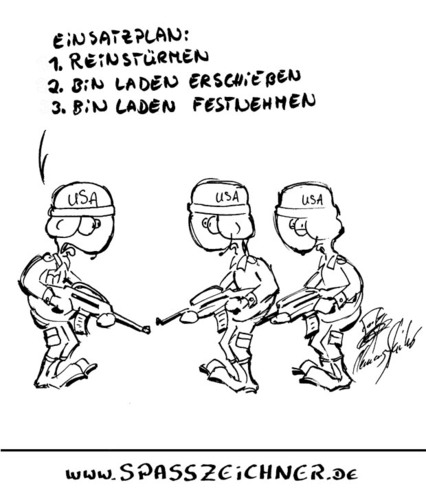 Karikatur Bin Laden Einsatzplan By Clemens | Politics Cartoon | TOONPOOL