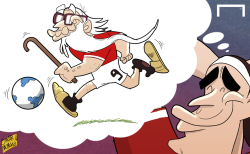 Cartoon: Falcao dreams of long MU stay (medium) by omomani tagged falcao,manchester,united