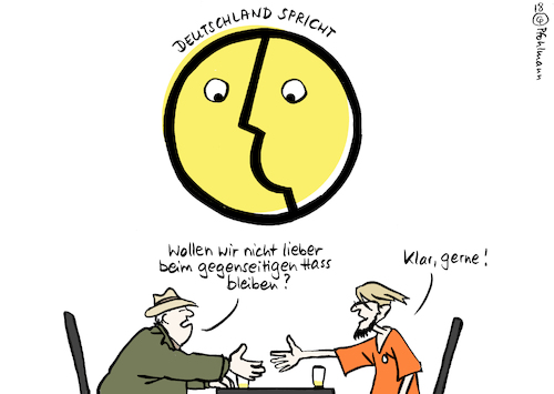 Cartoon: Aktion - Deutschland spricht - (medium) by Pfohlmann tagged karikatur,cartoon,color,farbe,2018,deutschland,spricht,kommunikation,aktion,gespräch,argumente,austausch,andersdenkende,hass,gemeinsam,kennenlernen,streit,diskussion,debatte,begegnung,ansichten,zuhören,karikatur,cartoon,color,farbe,2018,deutschland,spricht,kommunikation,aktion,gespräch,argumente,austausch,andersdenkende,hass,gemeinsam,kennenlernen,streit,diskussion,debatte,begegnung,ansichten,zuhören