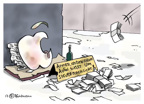 Cartoon: Armer Apfel (medium) by Pfohlmann tagged karikatur,cartoon,color,farbe,2017,eu,europa,apple,amazon,internetkonzerne,steuer,steuerpflicht,luxemburg,irland,umsatz,gewinn,versteuern,betteln,bettler,apfel,wurm,angebissen,arm,steuersatz,steuervorteil,ungerechtigkeit,steuervergünstigung,karikatur,cartoon,color,farbe,2017,eu,europa,apple,amazon,internetkonzerne,steuer,steuerpflicht,luxemburg,irland,umsatz,gewinn,versteuern,betteln,bettler,apfel,wurm,angebissen,arm,steuersatz,steuervorteil,ungerechtigkeit,steuervergünstigung