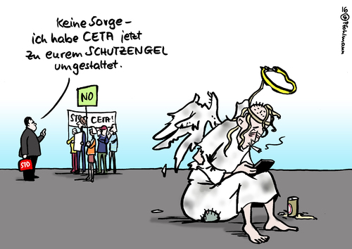 Cartoon: CETAEngel (medium) by Pfohlmann tagged karikatur,cartoon,2016,color,farbe,global,deutschland,kanada,usa,handelsabkommen,freihandelsabkommen,ceta,engel,schutzengel,protest,wirtschaftsminister,gabriel,spd,verhandlungen,schutz,verbraucher,bürger,karikatur,cartoon,2016,color,farbe,global,deutschland,kanada,usa,handelsabkommen,freihandelsabkommen,ceta,engel,schutzengel,protest,wirtschaftsminister,gabriel,spd,verhandlungen,schutz,verbraucher,bürger