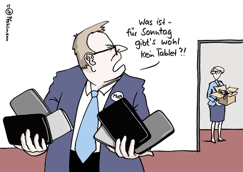 Cartoon: Das 7. Tablet (medium) by Pfohlmann tagged karikatur,cartoon,2015,color,farbe,deutschland,abgeordnete,tablets,büroausstattung,pc,computer,tablet,sonntag,mdb,verschwendung,karikatur,cartoon,2015,color,farbe,deutschland,abgeordnete,tablets,büroausstattung,pc,computer,tablet,sonntag,mdb,verschwendung