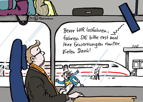 Cartoon: DB Erwartungen (medium) by Pfohlmann tagged db,deutschebahn,bahn,zug,verspätungen,reise,fahrgast,fahrgäste,bahnhof,abfahrt,durchsage,bahnpreise,tickets,preiserhöhungen,erwartungen,verkehrspolitik,db,deutschebahn,bahn,zug,verspätungen,reise,fahrgast,fahrgäste,bahnhof,abfahrt,durchsage,bahnpreise,tickets,preiserhöhungen,erwartungen,verkehrspolitik