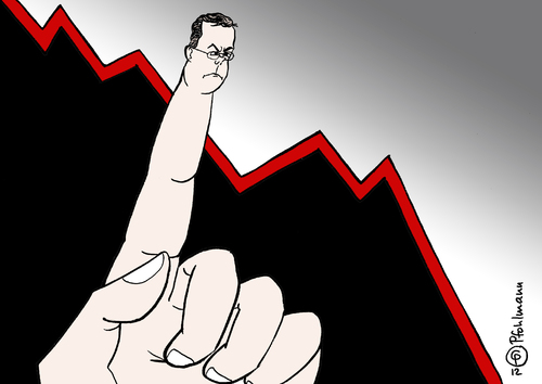 Cartoon: der BoFinger (medium) by Pfohlmann tagged schulden,bankenunion,wirtschaftskrise,rezession,wirtschaft,währung,euroraum,rettungsschirm,efsm,esm,eurokrise,euro,zusammenbruch,katastrophe,vorhersage,prophezeiung,warnung,bofinger,peter,wirtschaftsweise,deutschland,2012,farbe,color,karikatur