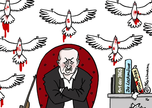 Cartoon: Der Lachmöwenjäger (medium) by Pfohlmann tagged karikatur,cartoon,2016,color,türkei,deutschland,erdogan,präsident,beleidigung,beleidigt,satire,ndr,tv,fernsehen,witz,witze,lachmöwen,jagd,präsidentenbeleidigung,jäger,jagdgewehr,gewehr,trophäen,medien,pressefreiheit,meinungsfreiheit,demokratie,eu,humor,lachen,karikatur,cartoon,2016,color,türkei,deutschland,erdogan,präsident,beleidigung,beleidigt,satire,ndr,tv,fernsehen,witz,witze,lachmöwen,jagd,präsidentenbeleidigung,jäger,jagdgewehr,gewehr,trophäen,medien,pressefreiheit,meinungsfreiheit,demokratie,eu,humor,lachen