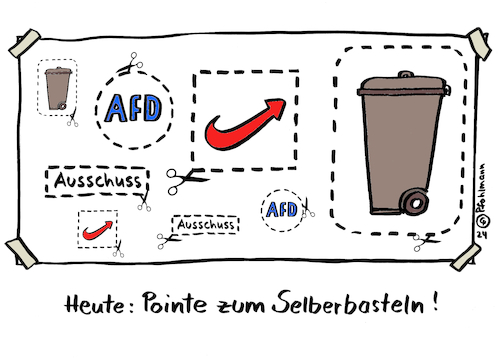 Cartoon: DIY-Pointe (medium) by Pfohlmann tagged afd,verfassungsgericht,ausschuss,demokratie,urteil,basteln,diy,pointe,witz,wortspiel,karikatur,cartoon,afd,verfassungsgericht,ausschuss,demokratie,urteil,basteln,diy,pointe,witz,wortspiel,karikatur,cartoon