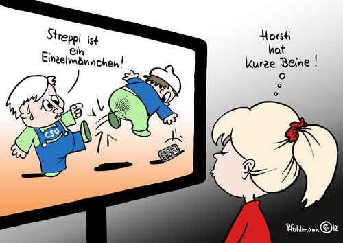 Cartoon: Einzelmännchen CSU (medium) by Pfohlmann tagged karikatur,cartoon,color,farbe,2012,deutschland,csu,pressesprecher,strepp,mainzelmännchen,einzelmännchen,tv,fernsehen,entlassung,rücktritt,affäre,pressefreiheit,anruf,zdf,seehofer,versprecher,sprecherpresser,drohung,karikatur,cartoon,color,farbe,2012,deutschland,csu,pressesprecher,strepp,mainzelmännchen,einzelmännchen,tv,fernsehen,entlassung,rücktritt,affäre,pressefreiheit,anruf,zdf,seehofer,versprecher,sprecherpresser,drohung