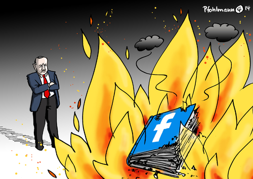 Cartoon: Erdogan facebook (medium) by Pfohlmann tagged karikatur,cartoon,color,farbe,2014,türkei,erdogan,facebook,buch,verbrennen,verbrennung,bücherverbrennung,internet,soziale,netzwerke,twitter,youtube,zensur,feuer,flammen,karikatur,cartoon,color,farbe,2014,türkei,erdogan,facebook,buch,verbrennen,verbrennung,bücherverbrennung,internet,soziale,netzwerke,twitter,youtube,zensur,feuer,flammen