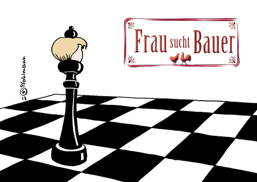 Cartoon: Frau sucht Bauer (medium) by Pfohlmann tagged karikatur,cartoon,color,farbe,2013,deutschland,bundestagswahl,wahlergebnis,merkel,bundeskanzlerin,wahlsieg,wahlsiegerin,siegerin,dame,schach,frau,sucht,bauer,koalition,koalitionspartner,koalitionsverhandlungen,macht,karikatur,cartoon,color,farbe,2013,deutschland,bundestagswahl,wahlergebnis,merkel,bundeskanzlerin,wahlsieg,wahlsiegerin,siegerin,dame,schach,frau,sucht,bauer,koalition,koalitionspartner,koalitionsverhandlungen,macht