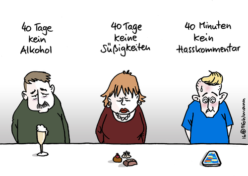 Cartoon: Hass-Fasten (medium) by Pfohlmann tagged karikatur,cartoon,2016,color,farbe,deutschland,global,internet,fastenzeit,verzicht,alkohol,süßigkeiten,schokolade,vorsatz,hass,hasskommentare,posten,kommentare,shitstorm,facebook,twitter,entzug,entzugserscheinungen,sucht,handy,smartphone,karikatur,cartoon,2016,color,farbe,deutschland,global,internet,fastenzeit,verzicht,alkohol,süßigkeiten,schokolade,vorsatz,hass,hasskommentare,posten,kommentare,shitstorm,facebook,twitter,entzug,entzugserscheinungen,sucht,handy,smartphone