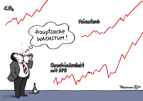 Cartoon: Hauptsache Wachstum! (medium) by Pfohlmann tagged karikatur,cartoon,color,farbe,2014,deutschland,welt,gabriel,wachstum,global,klimawandel,klimaschutz,klimabericht,maßnahmen,klimakatastrophe,co2,co2ausstoß,feinstaub,hauptsache,wirtschaftsminister,spd,unzufriedenheit,sekt,prognose,karikatur,cartoon,color,farbe,2014,deutschland,welt,gabriel,wachstum,global,klimawandel,klimaschutz,klimabericht,maßnahmen,klimakatastrophe,co2,co2ausstoß,feinstaub,hauptsache,wirtschaftsminister,spd,unzufriedenheit,sekt,prognose