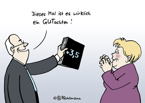 Cartoon: HerbstGUTachten (medium) by Pfohlmann tagged herbstgutachten,gutachten,merkel,wirtschaft,bundeskanzlerin,wirtschaftsweise,prognose,aufschwung,bip,herbstgutachten,gutachten,angela merkel,bundeskanzlerin,wirtschaftsweise,prognose,aufschwung,bip,angela,merkel