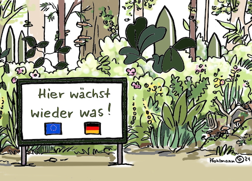 Cartoon: Hier wächst was (medium) by Pfohlmann tagged mittelstreckenraketen,waffen,krieg,nato,deutschland,eu,wachstum,naturschutz,wildnis,gesetz,verpflichtung,ökologie,verteidigung,militarisierung,grün,umwelt,mittelstreckenraketen,waffen,krieg,nato,deutschland,eu,wachstum,naturschutz,wildnis,gesetz,verpflichtung,ökologie,verteidigung,militarisierung,grün,umwelt