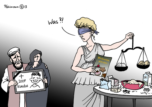 Cartoon: Justitia bäckt (medium) by Pfohlmann tagged karikatur,cartoon,color,farbe,2013,deutschland,afghanistan,justitia,justizia,gericht,entschädigung,kundus,opfer,bundeswehr,tote,hinterbliebene,urteil,weihnachten,plätzchen,weihnachtsplätzchen,abwägen,waage,wiegen,oberst,klein,bombardierung,karikatur,cartoon,color,farbe,2013,deutschland,afghanistan,justitia,justizia,gericht,entschädigung,kundus,opfer,bundeswehr,tote,hinterbliebene,urteil,weihnachten,plätzchen,weihnachtsplätzchen,abwägen,waage,wiegen,oberst,klein,bombardierung