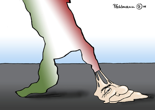 Cartoon: Kaugummi (medium) by Pfohlmann tagged karikatur,color,farbe,2011,italien,berlusconi,rücktritt,stiefel,kaugummi,eurokrise,sparprogramm,reform,reformen,reformprogramm,europa,eu,schuldenkrise,schulden,staatsschulden,staatsverschuldung,neuwahlen,berlusconi,rücktritt,kaugummi,eurokrise,sparprogramm,italien