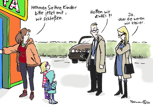 Cartoon: Kinder mitnehmen (medium) by Pfohlmann tagged 2020,deutschland,welt,global,coronavirus,corona,virus,kita,kindergarten,betreuung,eltern,schließung,2020,deutschland,welt,global,coronavirus,corona,virus,kita,kindergarten,betreuung,eltern,schließung