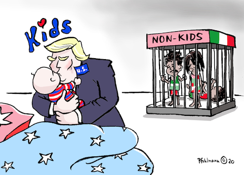 Cartoon: Kinderliebe Trump (medium) by Pfohlmann tagged 2020,usa,trump,präsident,kinder,kids,nonkids,mexiko,immigration,abtreibung,liebe,demonstration,abtreibungsgegner,march,for,life,nationalismus,rassismus,2020,usa,trump,präsident,kinder,kids,nonkids,mexiko,immigration,abtreibung,liebe,demonstration,abtreibungsgegner,march,for,life,nationalismus,rassismus