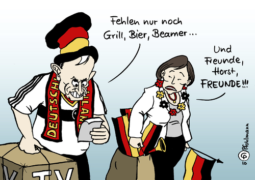 Cartoon: Köhlers WM-Party (medium) by Pfohlmann tagged köhler,bundespräsident,horst,rücktritt,eva,wm,fußball,fußballweltmeisterschaft,freunde,fußballfan,deutschland,deutschlandfahne,grillfest,public,viewing,horst köhler,bundespräsident,rücktritt,eva,wm,fußball,fußballweltmeisterschaft,freunde,fußballfan,deutschland,horst,köhler