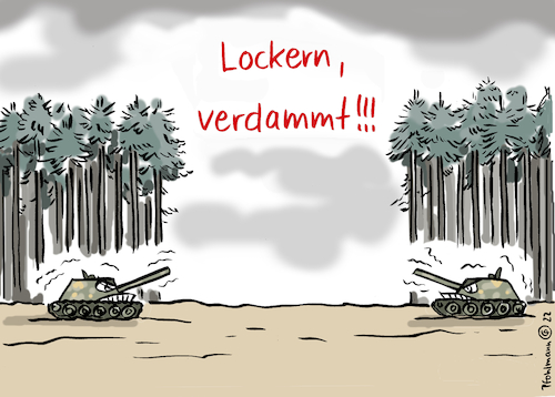 Cartoon: Lockern! (medium) by Pfohlmann tagged corona,pandemie,lockerungen,lockern,krieg,ukraine,russland,nato,einmarsch,panzer,militär,corona,pandemie,lockerungen,lockern,krieg,ukraine,russland,nato,einmarsch,panzer,militär