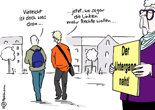 Cartoon: Mehr Rechte für Linke (medium) by Pfohlmann tagged karikatur,cartoon,2016,color,deutschland,bundestag,opposition,linke,mehr,rechte,weltuntergang,untergang,nah,linkspartei,klage,verfassungsgericht,bundesverfassungsgericht,urteil,parteien,oppositionsparteien,geschäftsordnung,parlament,karikatur,cartoon,2016,color,deutschland,bundestag,opposition,linke,mehr,rechte,weltuntergang,untergang,nah,linkspartei,klage,verfassungsgericht,bundesverfassungsgericht,urteil,parteien,oppositionsparteien,geschäftsordnung,parlament