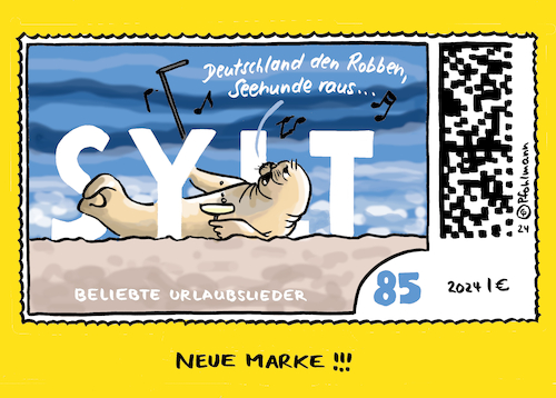 Cartoon: Neue Briefmarke (medium) by Pfohlmann tagged briefmarke,post,sylt,lied,ausländerfeindlichkeit,urlaub,tourismus,robben,seehunde,selfie,posten,internet,video,deutschland,image,insel,strand,tiere,natur,küste,meer,nordsee,sekt,champagner,feiern,betrunken,alkohol,postwertzeichen,briefmarke,post,sylt,lied,ausländerfeindlichkeit,urlaub,tourismus,robben,seehunde,selfie,posten,internet,video,deutschland,image,insel,strand,tiere,natur,küste,meer,nordsee,sekt,champagner,feiern,betrunken,alkohol,postwertzeichen