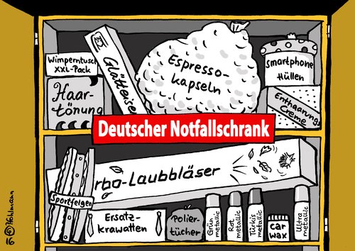 Cartoon: Notfallschrank (medium) by Pfohlmann tagged karikatur,cartoon,2016,color,farbe,deutschland,innenminister,notfall,vorräte,vorratsschrank,notfallschrank,plunder,besitz,kosum,luxus,überleben,zivilschutz,plan,katastrophe,katastrophenfall,de,maiziere,karikatur,cartoon,2016,color,farbe,deutschland,innenminister,notfall,vorräte,vorratsschrank,notfallschrank,plunder,besitz,kosum,luxus,überleben,zivilschutz,plan,katastrophe,katastrophenfall,de,maiziere