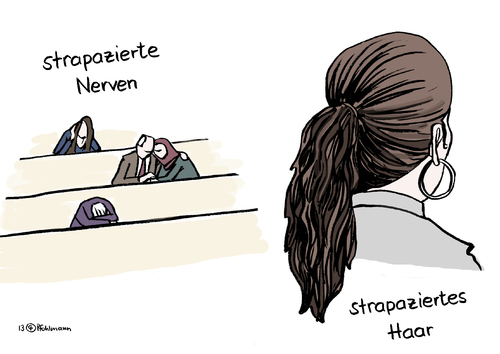 Cartoon: Prozess-Strapazen (medium) by Pfohlmann tagged karikatur,cartoon,color,farbe,2013,deutschland,nsu,prozess,münchen,beate,zschäpe,opfer,nebenkläger,gericht,rechtsextremismus,terror,mordserie,angehörige,angeklagte,verschiebung,strapazen,strapazierte,nerven,haare,frisur,anwälte,verteidiger,karikatur,cartoon,color,farbe,2013,deutschland,nsu,prozess,münchen,beate,zschäpe,opfer,nebenkläger,gericht,rechtsextremismus,terror,mordserie,angehörige,angeklagte,verschiebung,strapazen,strapazierte,nerven,haare,frisur,anwälte,verteidiger