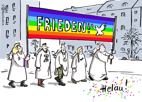 Cartoon: Rechte Engel (medium) by Pfohlmann tagged sicherheitskonferenz,rechte,rechtsextremismus,münchen,demo,frieden,friedensengel,karneval,fasching,russland,ukraine,afd,rosenmontag,maskerade,verkleidung,faschingskostüm,sicherheitskonferenz,rechte,rechtsextremismus,münchen,demo,frieden,friedensengel,karneval,fasching,russland,ukraine,afd