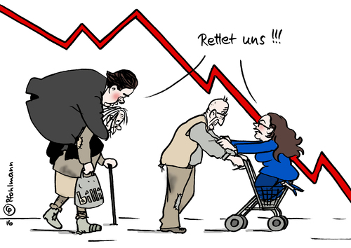 Cartoon: Retter-Rentner (medium) by Pfohlmann tagged karikatur,cartoon,2016,color,deutschland,spd,umfrage,tief,gabriel,nahles,verluste,krise,rentner,rente,altersarmut,alte,retten,rettung,thema,wahlkampf,wahlkampfthema,rentenbeiträge,rentenerhöhung,umfragetief,partei,parteivorsitzender,karikatur,cartoon,2016,color,deutschland,spd,umfrage,tief,gabriel,nahles,verluste,krise,rentner,rente,altersarmut,alte,retten,rettung,thema,wahlkampf,wahlkampfthema,rentenbeiträge,rentenerhöhung,umfragetief,partei,parteivorsitzender