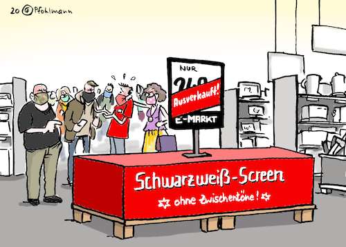 Cartoon: Schwarzweiß-Screen (medium) by Pfohlmann tagged 2020,corona,coronavirus,pandemie,konsum,konsumenten,schwarzweiß,schwarzweißdenken,medien,medienkonsum,medienkompetenz,verschwörung,coronarebellen,tv,internet,screen,display,monitor,fernsehen,bildung,2020,corona,coronavirus,pandemie,konsum,konsumenten,schwarzweiß,schwarzweißdenken,medien,medienkonsum,medienkompetenz,verschwörung,coronarebellen,tv,internet,screen,display,monitor,fernsehen,bildung